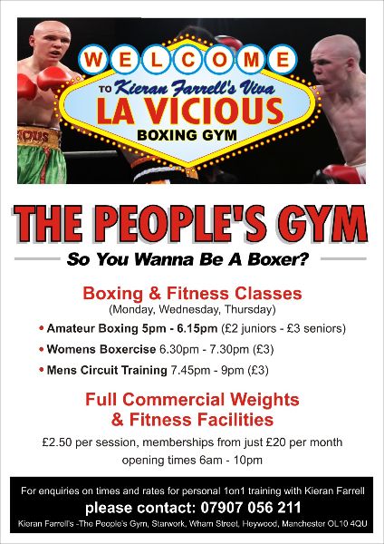 kieran farrell boxing gym flyer