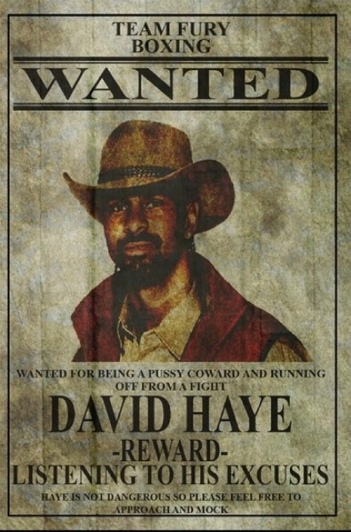 David Haye Wanted Poster by Tyson Fury