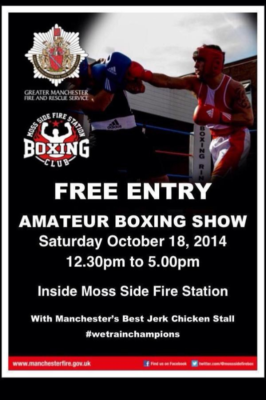 moss side free boxing show poster