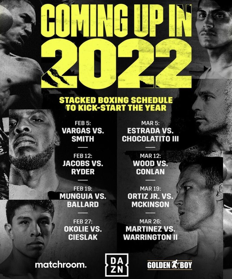 DAZN Announce their bumper schedule for the first quarter of 2022